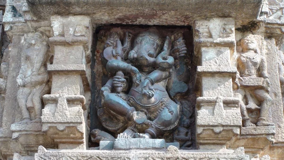 A dancing Ganesha sculpture at Bhoramdeo Temple