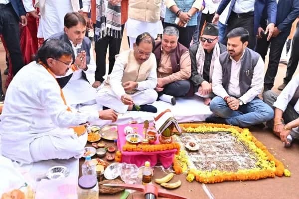 Bhoomi pujan before the Chitrotpala foundation